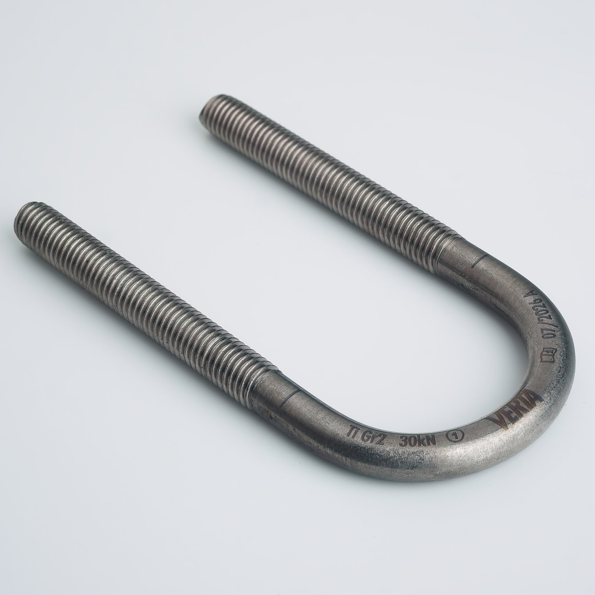 VERTA Grade 2 titanium glue-in U-bolt anchor with 80 mm legs